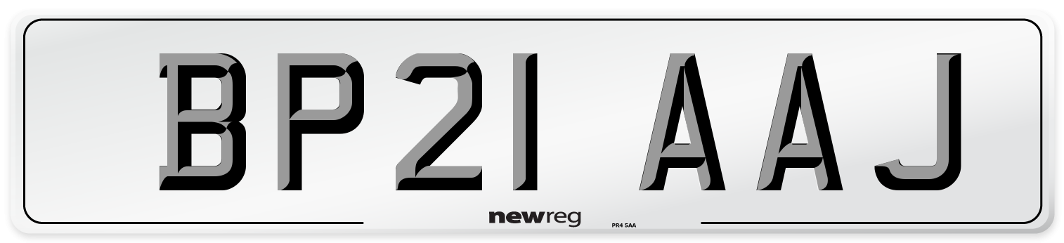 BP21 AAJ Number Plate from New Reg
